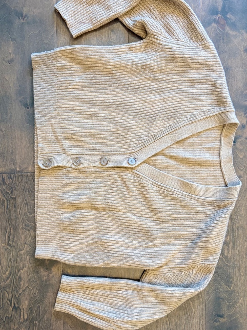 Jenni Kayne Cardigan tan wool/cashmere blend button sweater